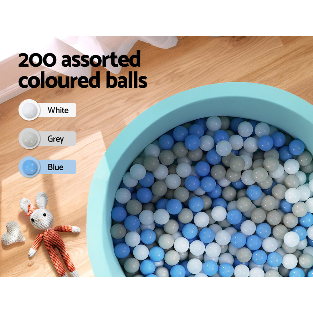 Keezi Kids Ball Pit 90x30cm Ocean Foam Barrier Toys Children Blue