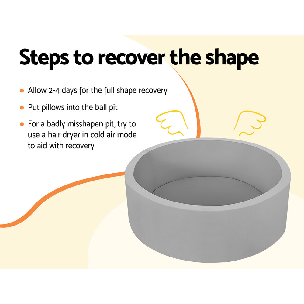 Keezi Kids Ball Pit 90x30cm Ocean Foam Barrier Toys Children Grey