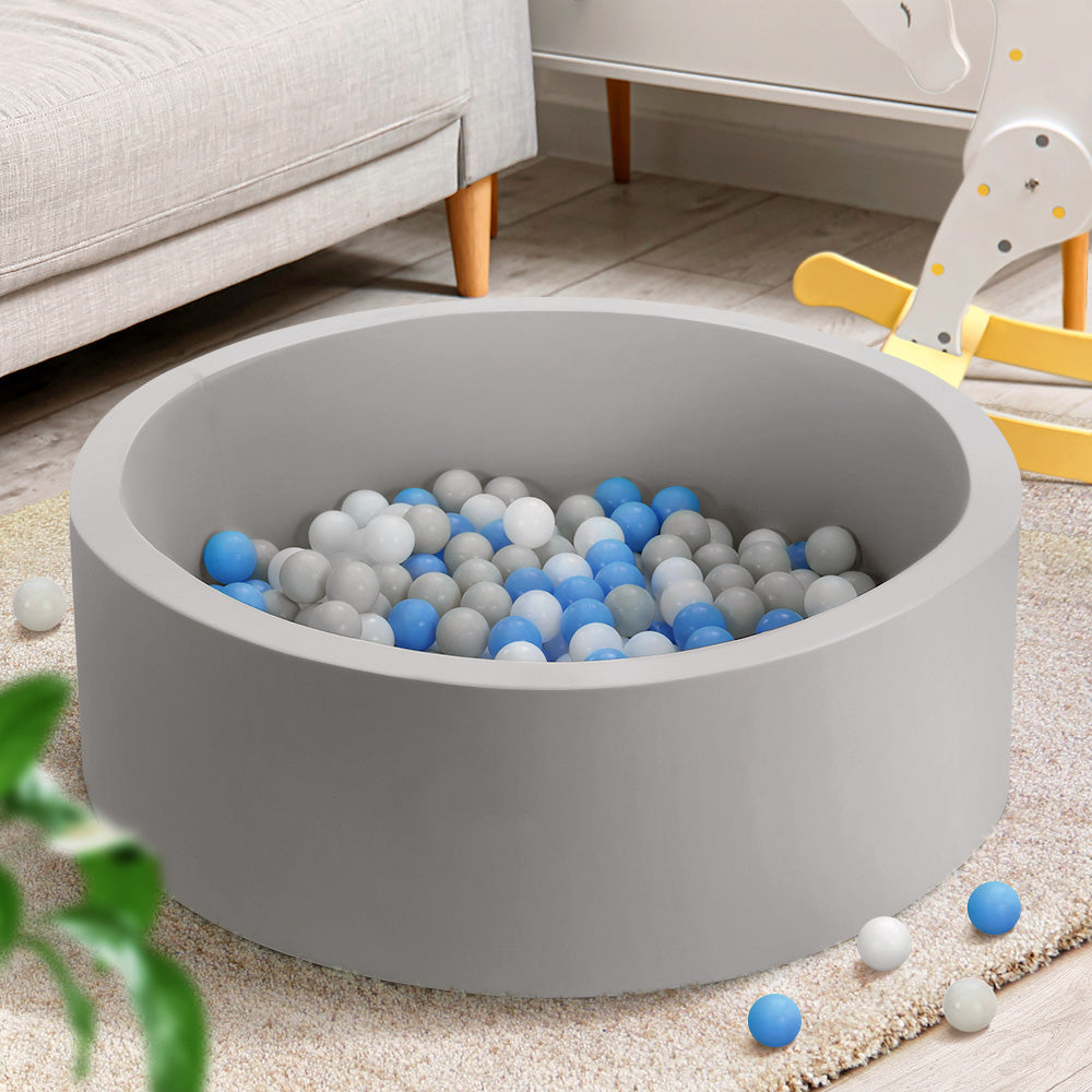 Keezi Kids Ball Pit 90x30cm Ocean Foam Barrier Toys Children Grey