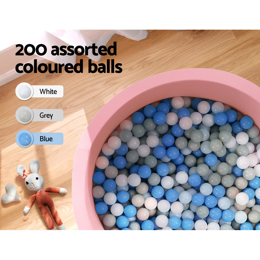Keezi Kids Ball Pit 90x30cm Ocean Foam Barrier Toys Children Pink