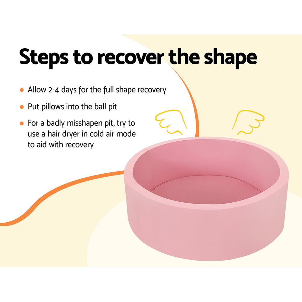 Keezi Kids Ball Pit 90x30cm Ocean Foam Barrier Toys Children Pink