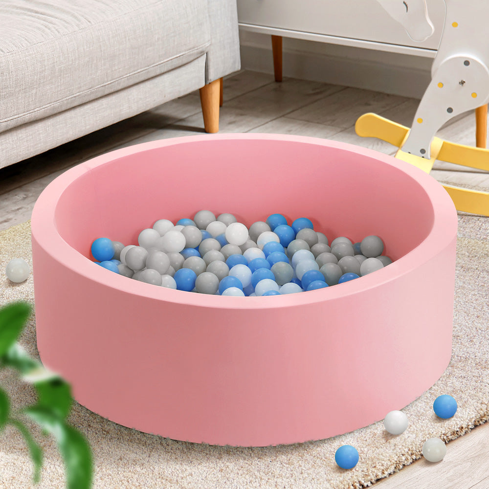 Keezi Kids Ball Pit 90x30cm Ocean Foam Barrier Toys Children Pink