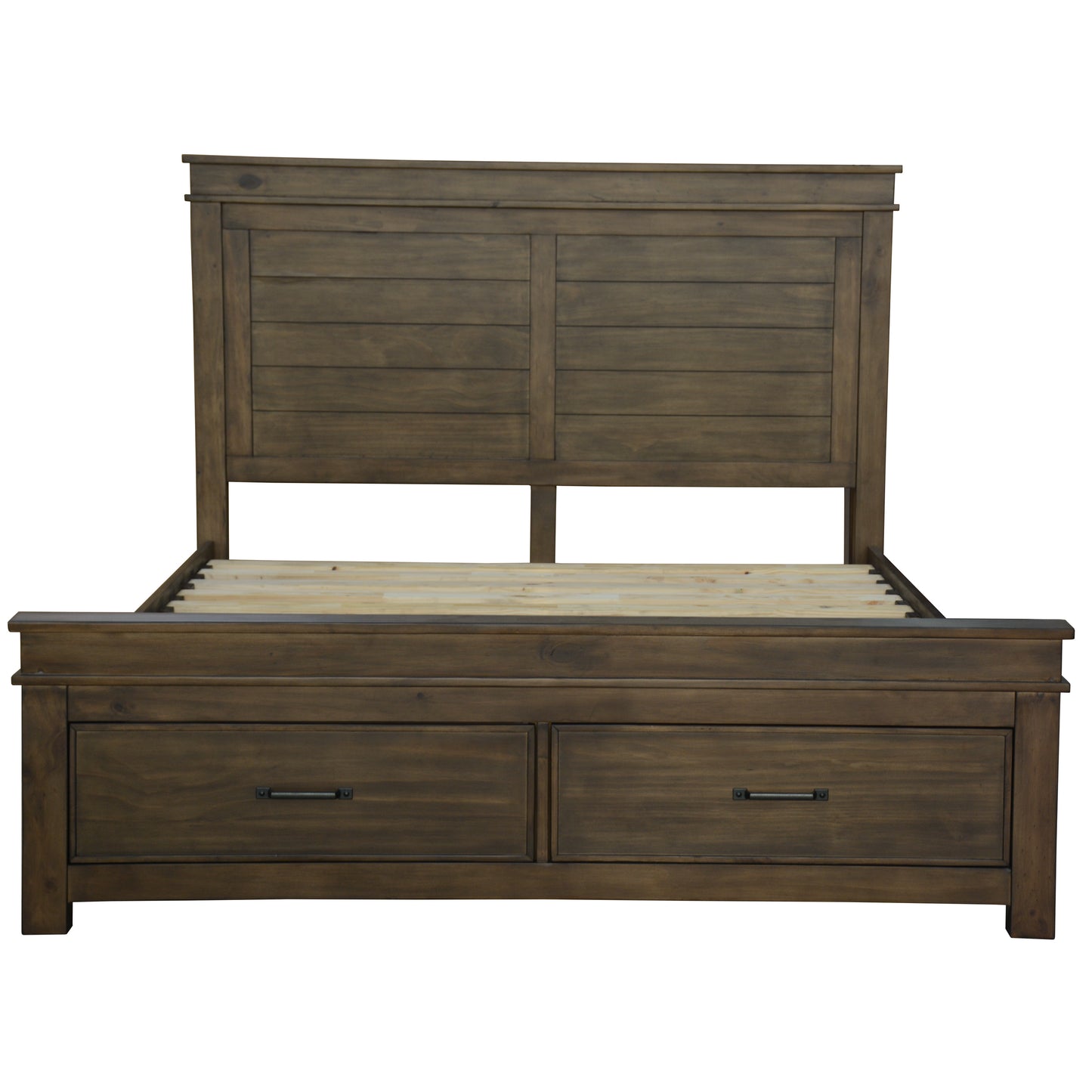 Lily Bed Frame Queen Size Timber Mattress Base -Rustic Grey
