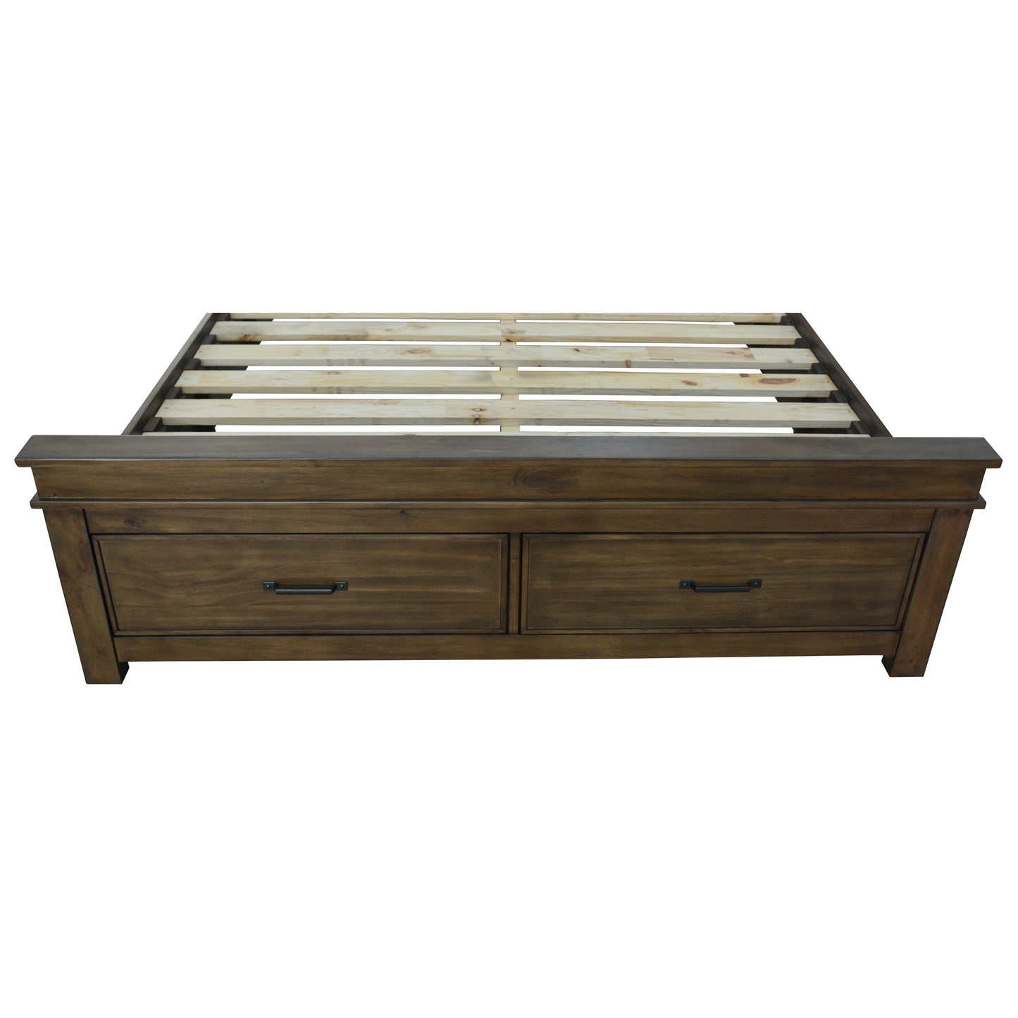 Lily Bed Frame Queen Size Timber Mattress Base -Rustic Grey