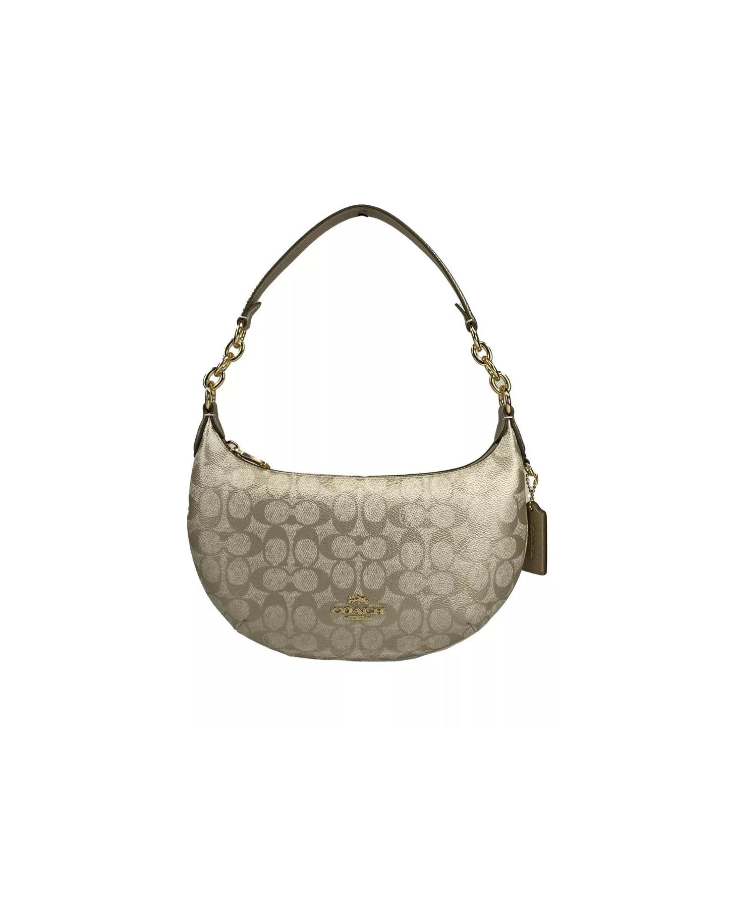 COACH Women's Payton Signature PVC Leather Shoulder Bag Champagne Gold - One Size