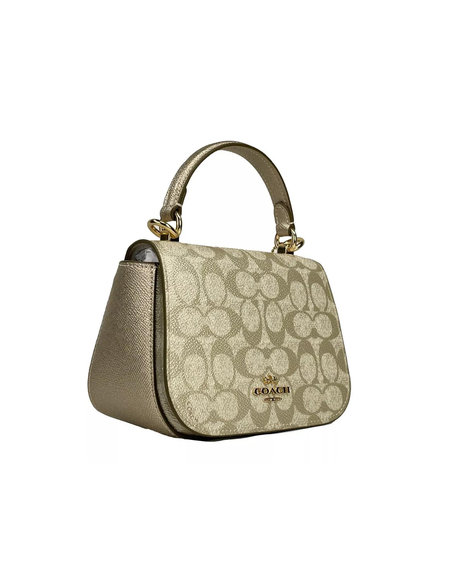 COACH Women's Lysa Top Handle Bag Crossbody Champagne Gold - One Size