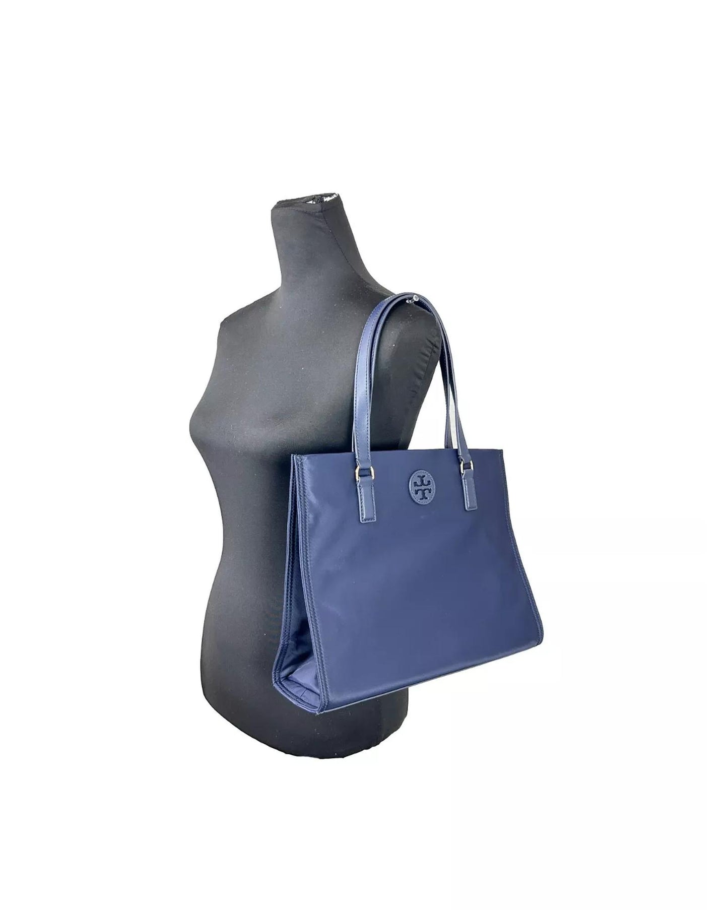 Tory Burch Women's Navy Ella Small Nylon Tote Bag Purse 160633 - One Size