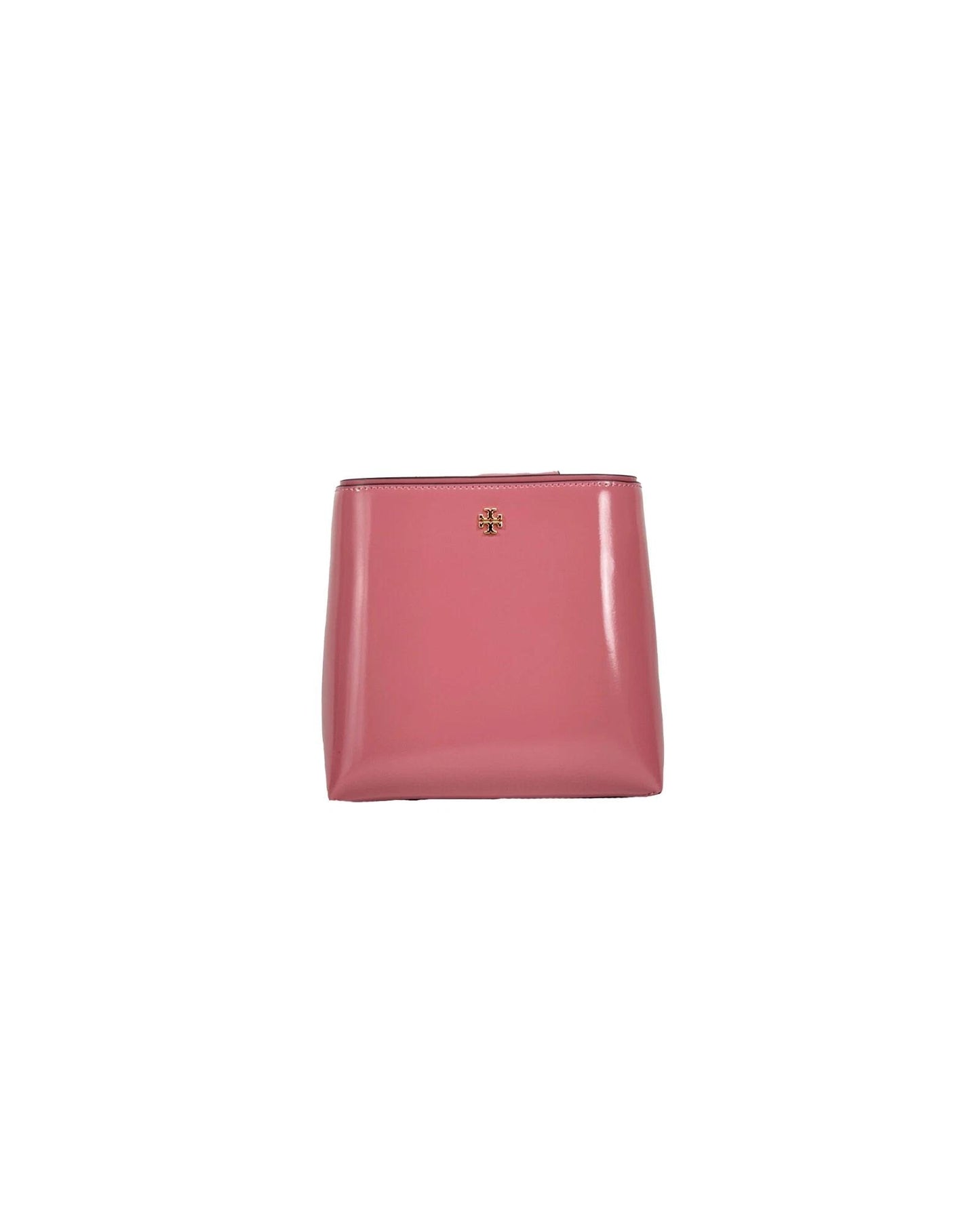 Tory Burch Women's Patent Emerson Small Bucket Bag Purse Pink - One Size