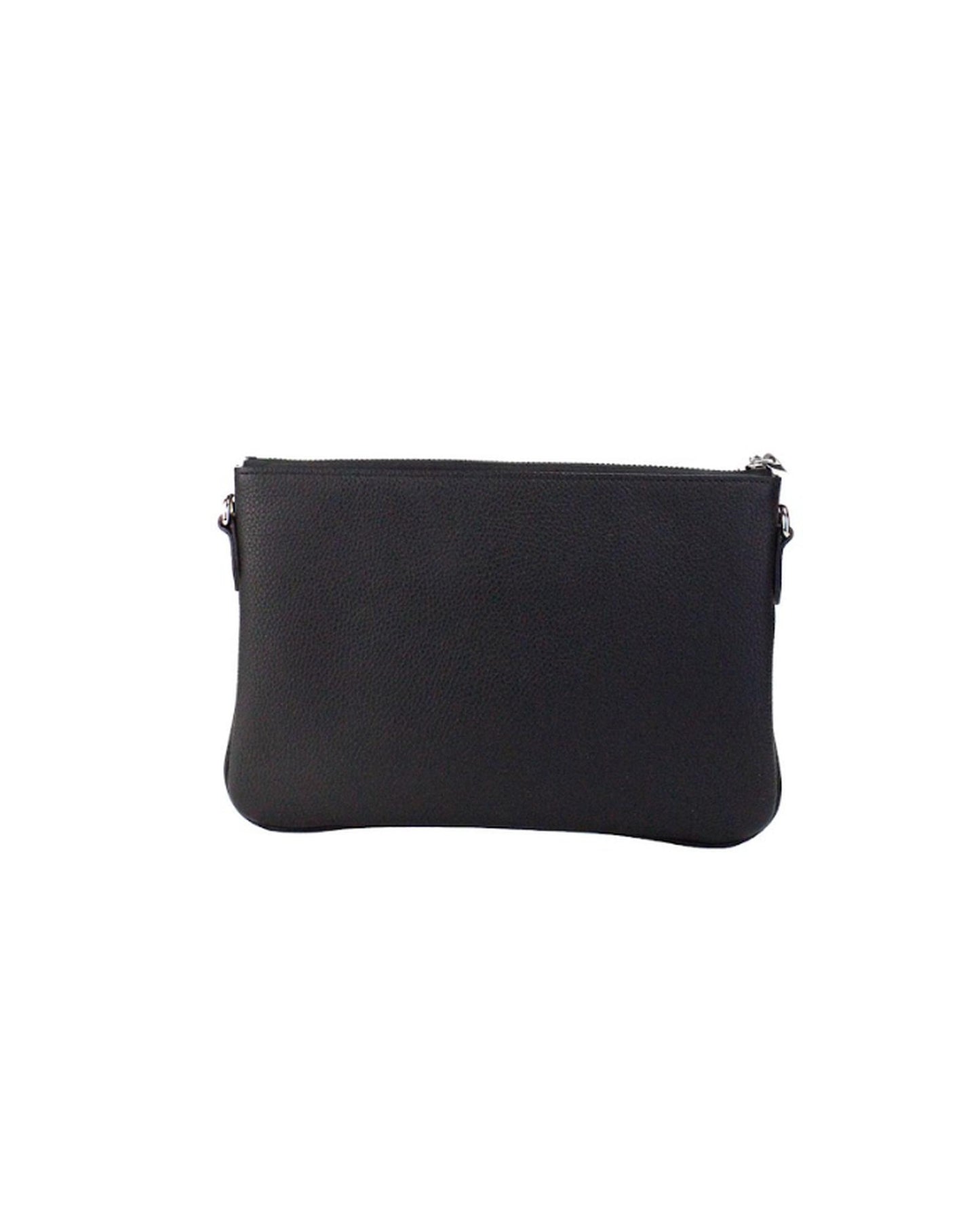 Burberry Women's Peyton Monogram Black Leather Pouch Crossbody Bag Purse - One Size