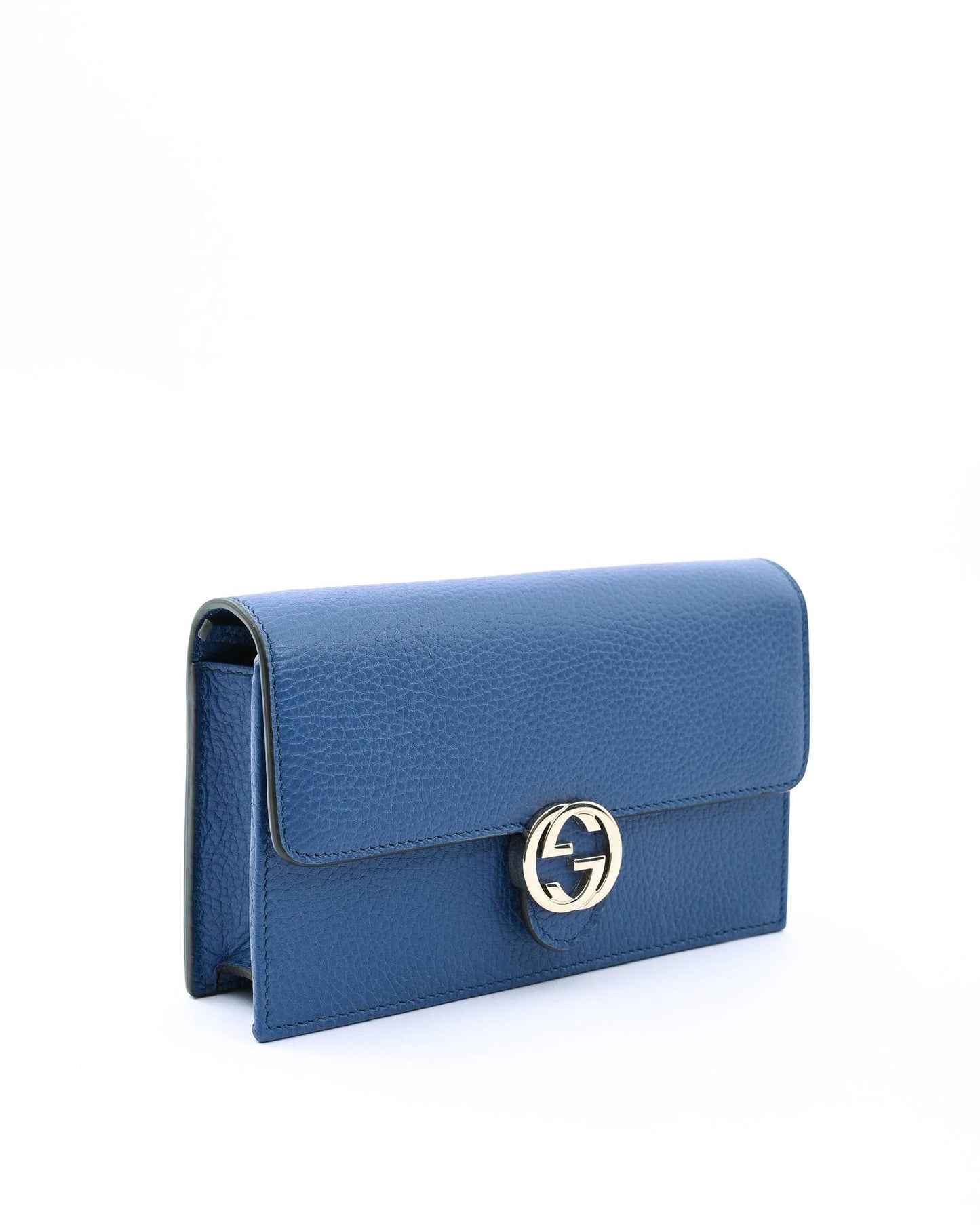 Gucci GG Marmont Wallet on Chain Blue Leather - One Size