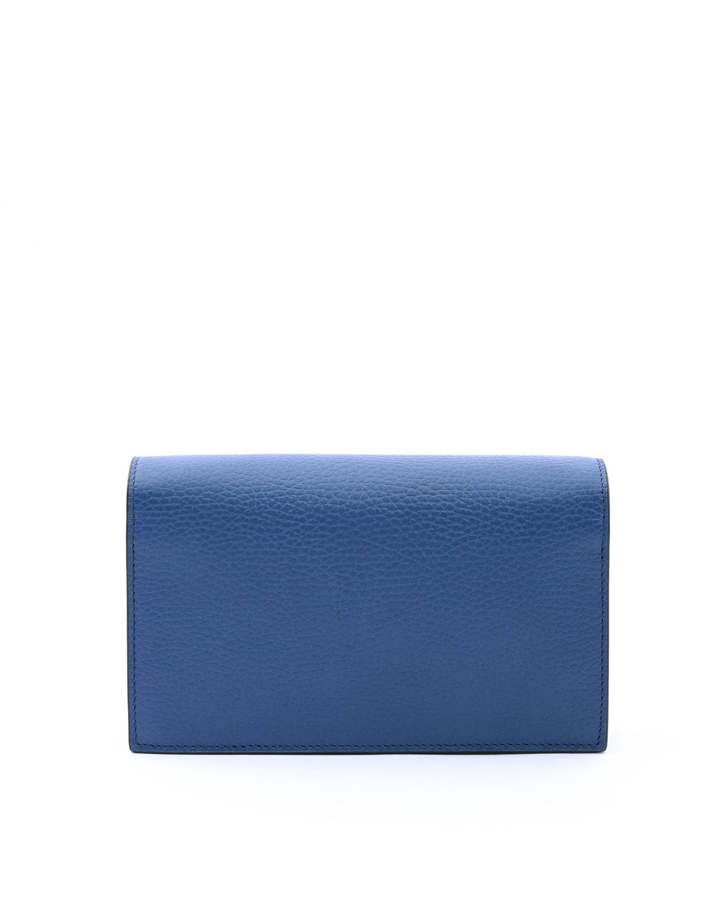 Gucci GG Marmont Wallet on Chain Blue Leather - One Size