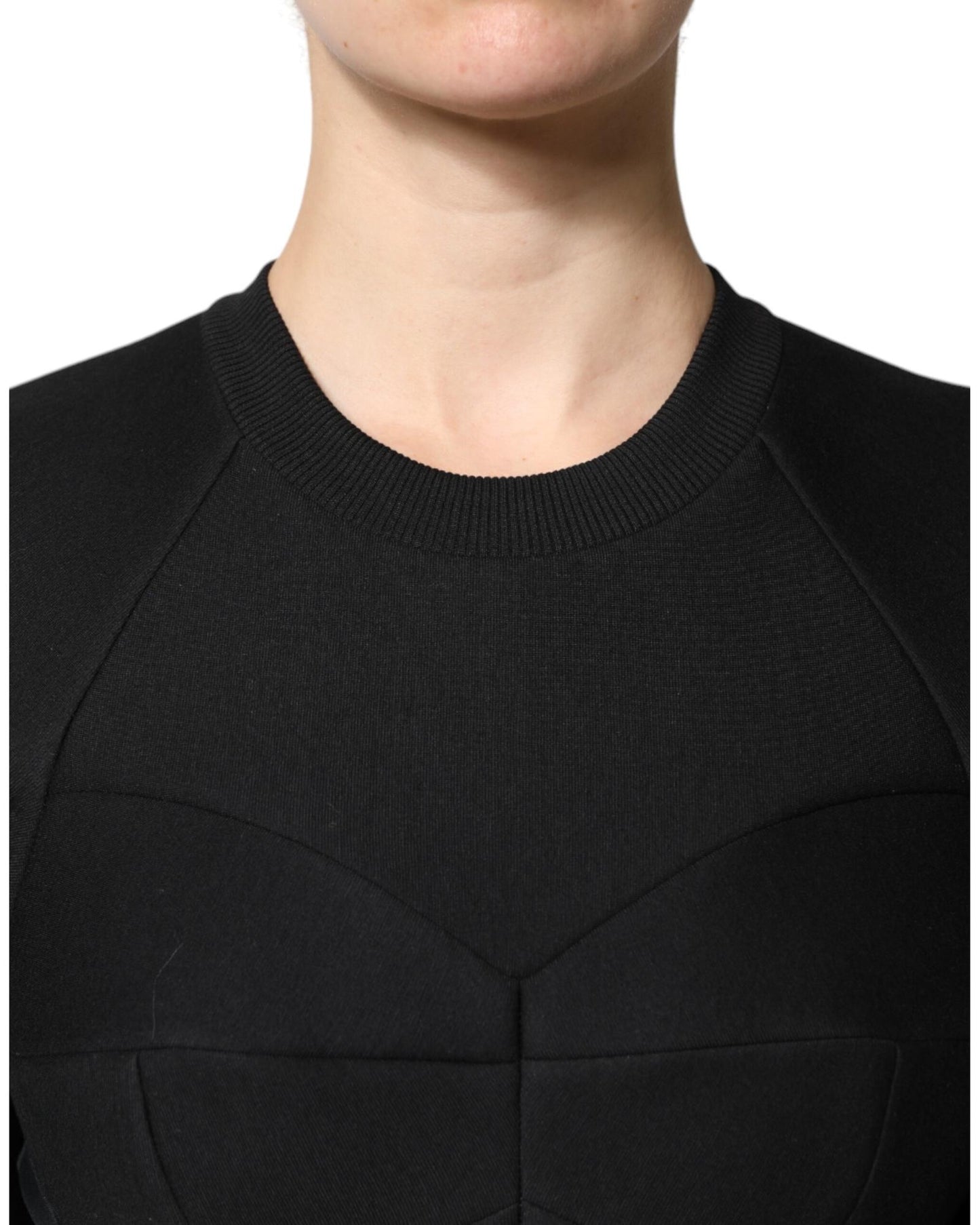 Dolce & Gabbana Women's Black Cotton Long Sleeves A-line Mini Dress - 36 IT