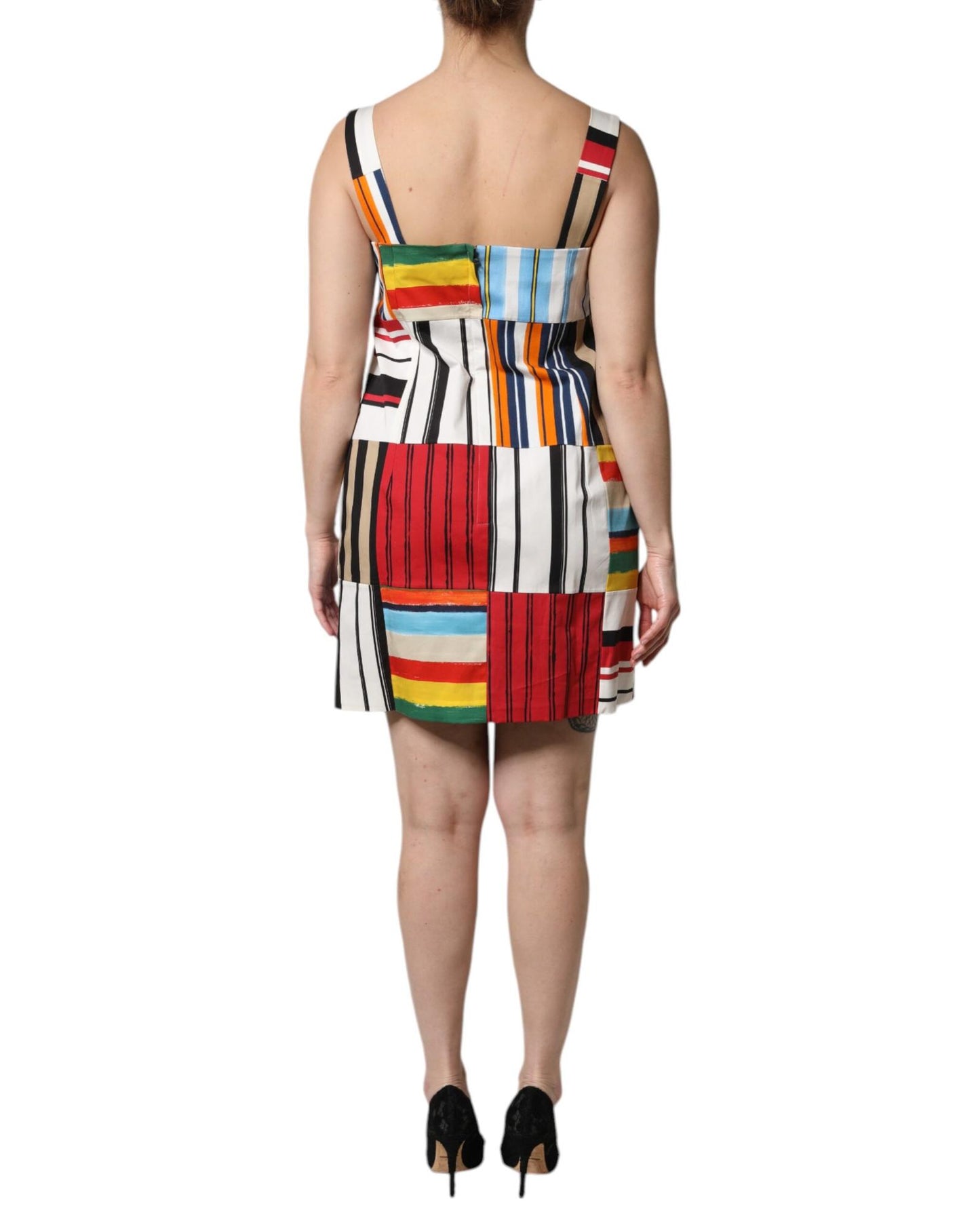 Dolce & Gabbana Women's Multicolor Cotton Stripe Sleeveless Dress - 40 IT
