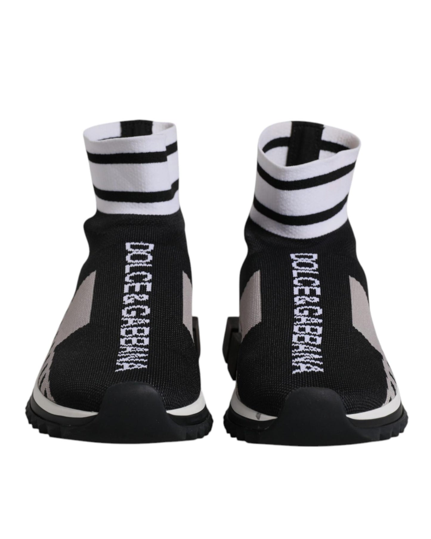 Dolce & Gabbana Women's Black Gray Sorrento Socks Sneakers Shoes - 37 EU