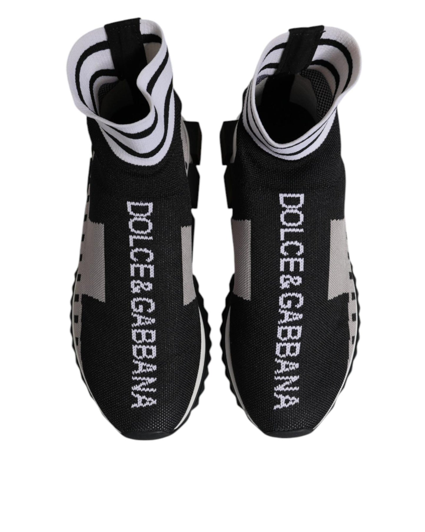 Dolce & Gabbana Women's Black Gray Sorrento Socks Sneakers Shoes - 37 EU