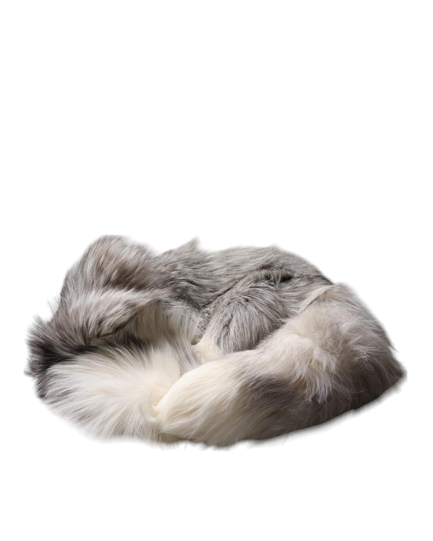 Dolce & Gabbana Women's White Fox Fur Neck Wrap Warmer Winter Scarf - One Size