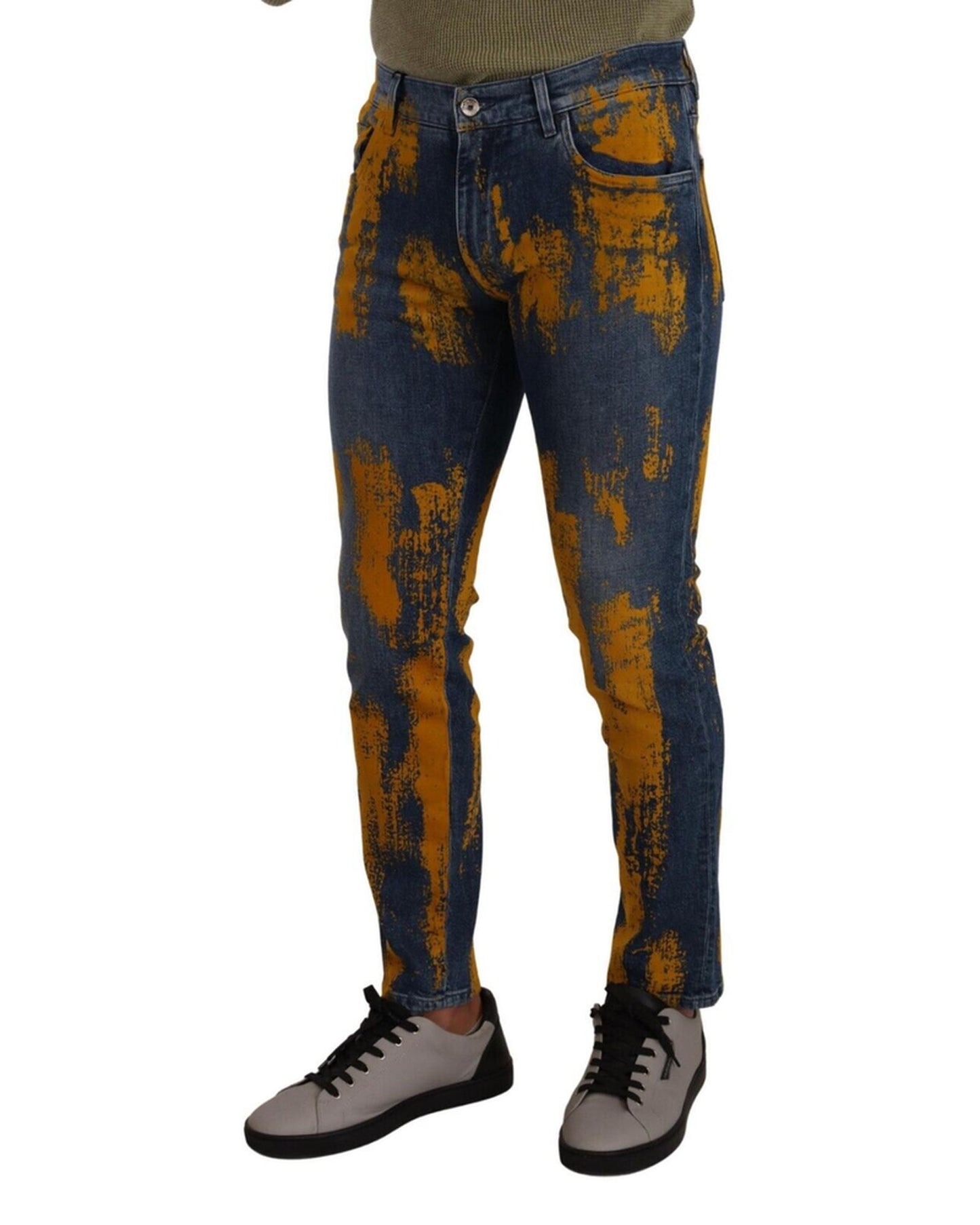 Genuine Dolce & Gabbana Skinny Denim Jeans with Zipper and Button Closure 50 IT Men