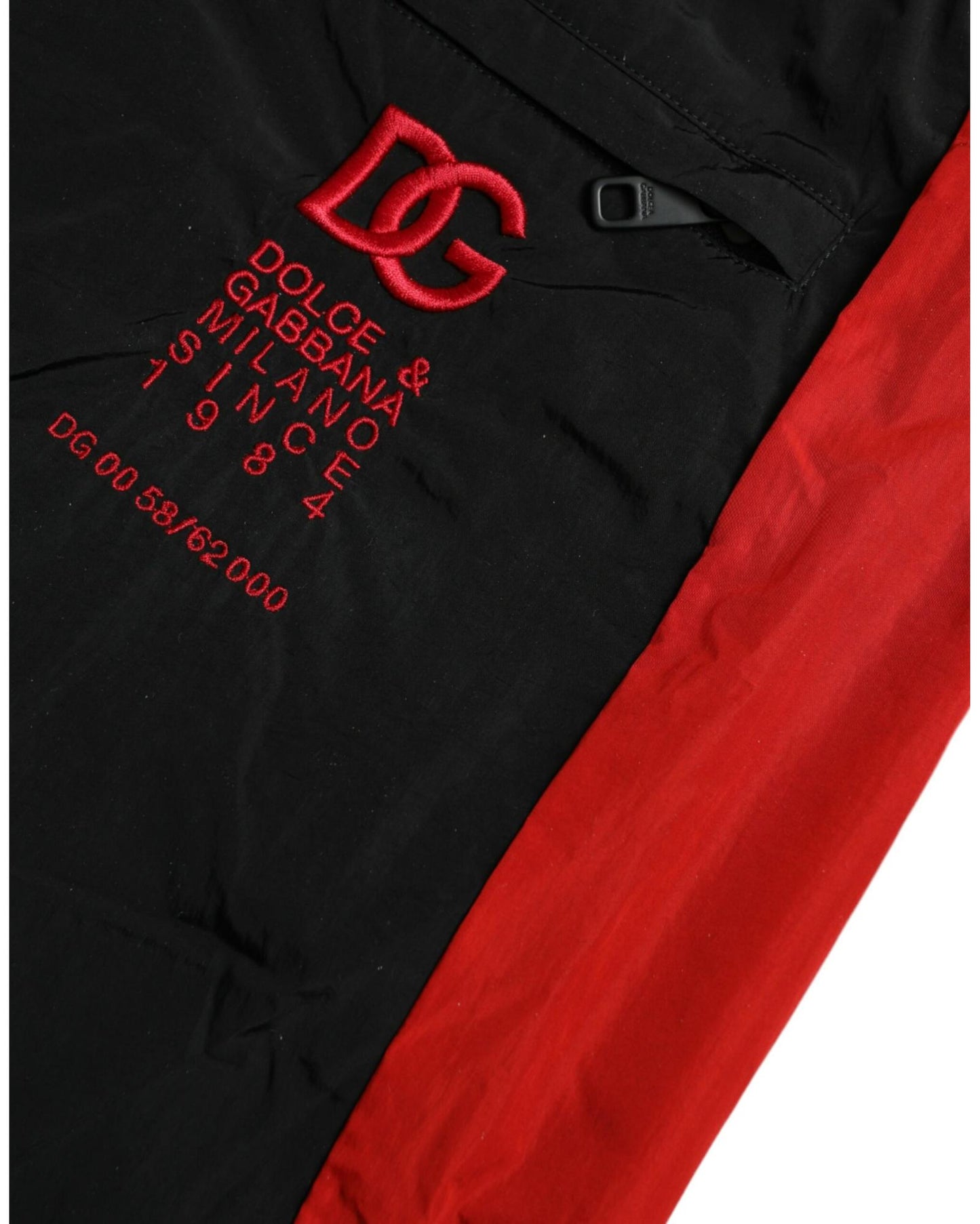 Dolce & Gabbana Men's Black Red Leopard Print Nylon Jogger Pants - 48 IT