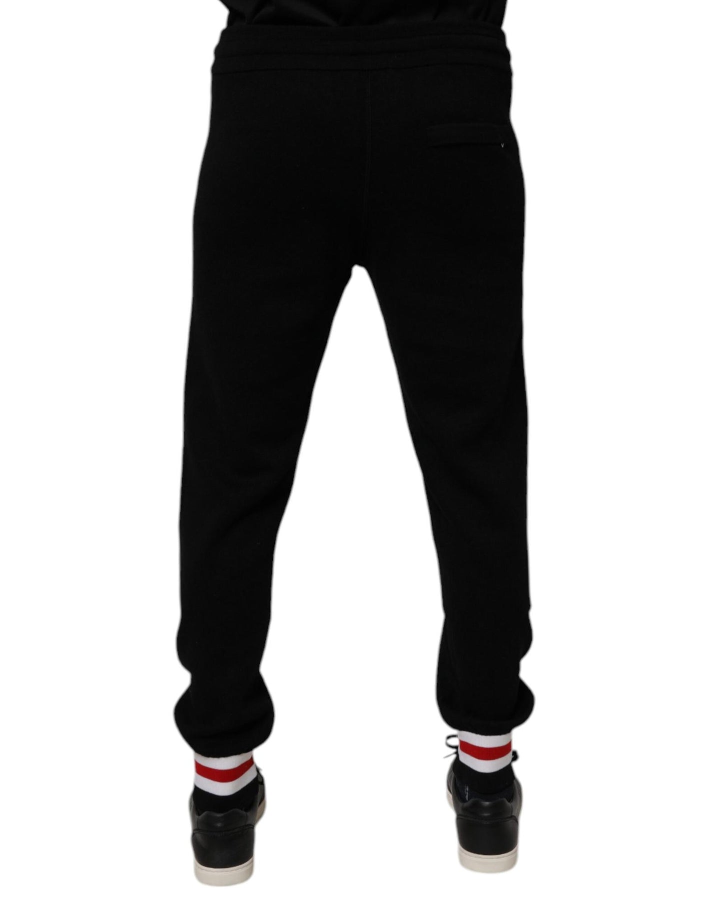 Dolce & Gabbana Men's Black Wool Mid Waist Jogger Sweatpants Pants - 48 IT