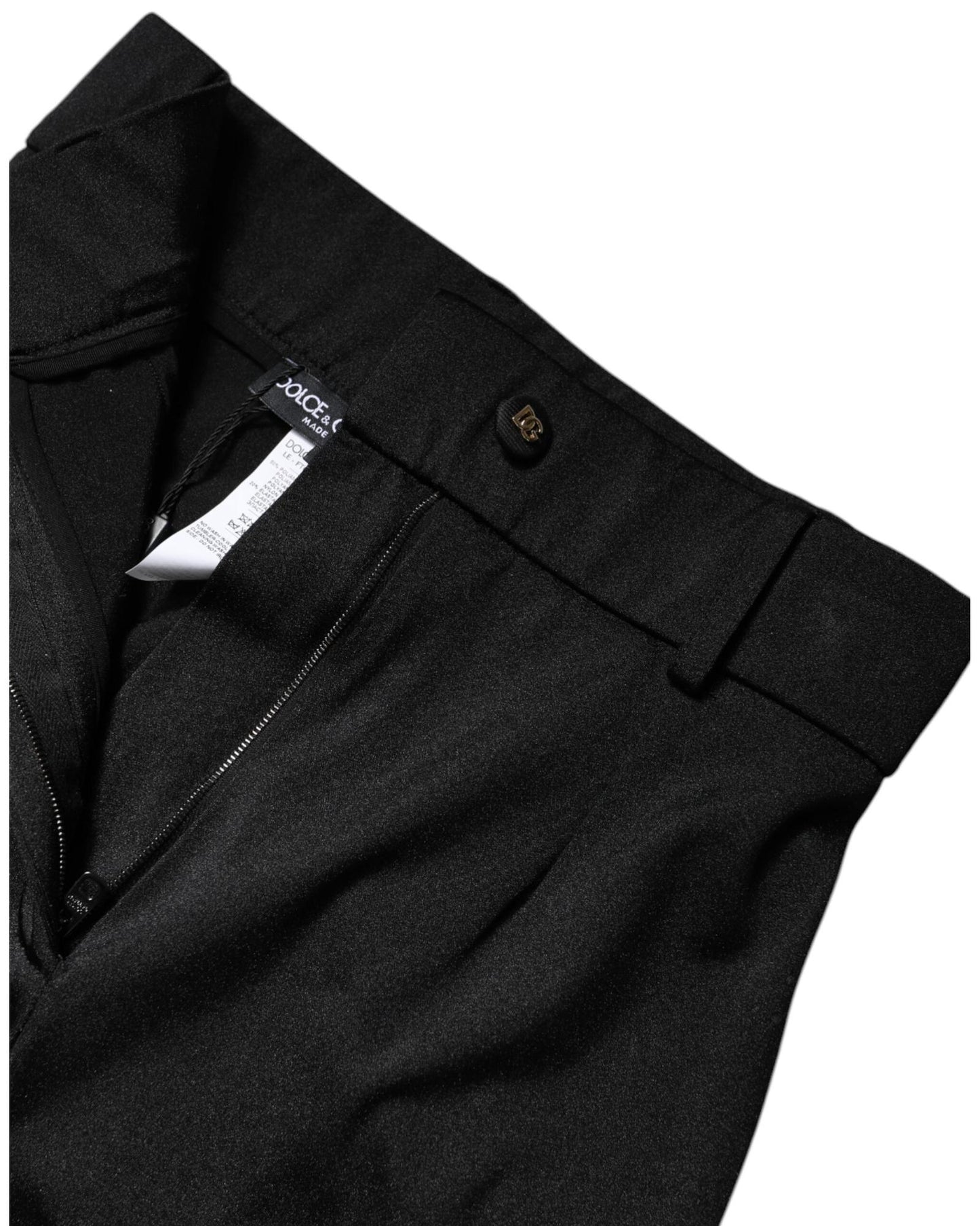 Dolce & Gabbana Women's Black Nylon High Waist Slim Fit Pants - 40 IT