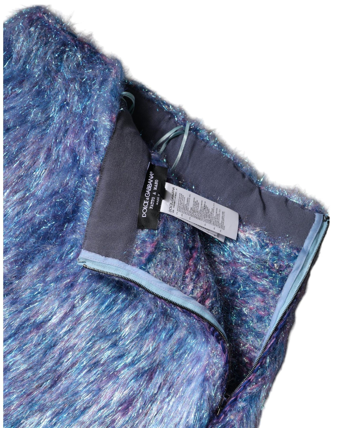 Dolce & Gabbana Women's Multicolor Plush High Waist Mini Skirt - 42 IT