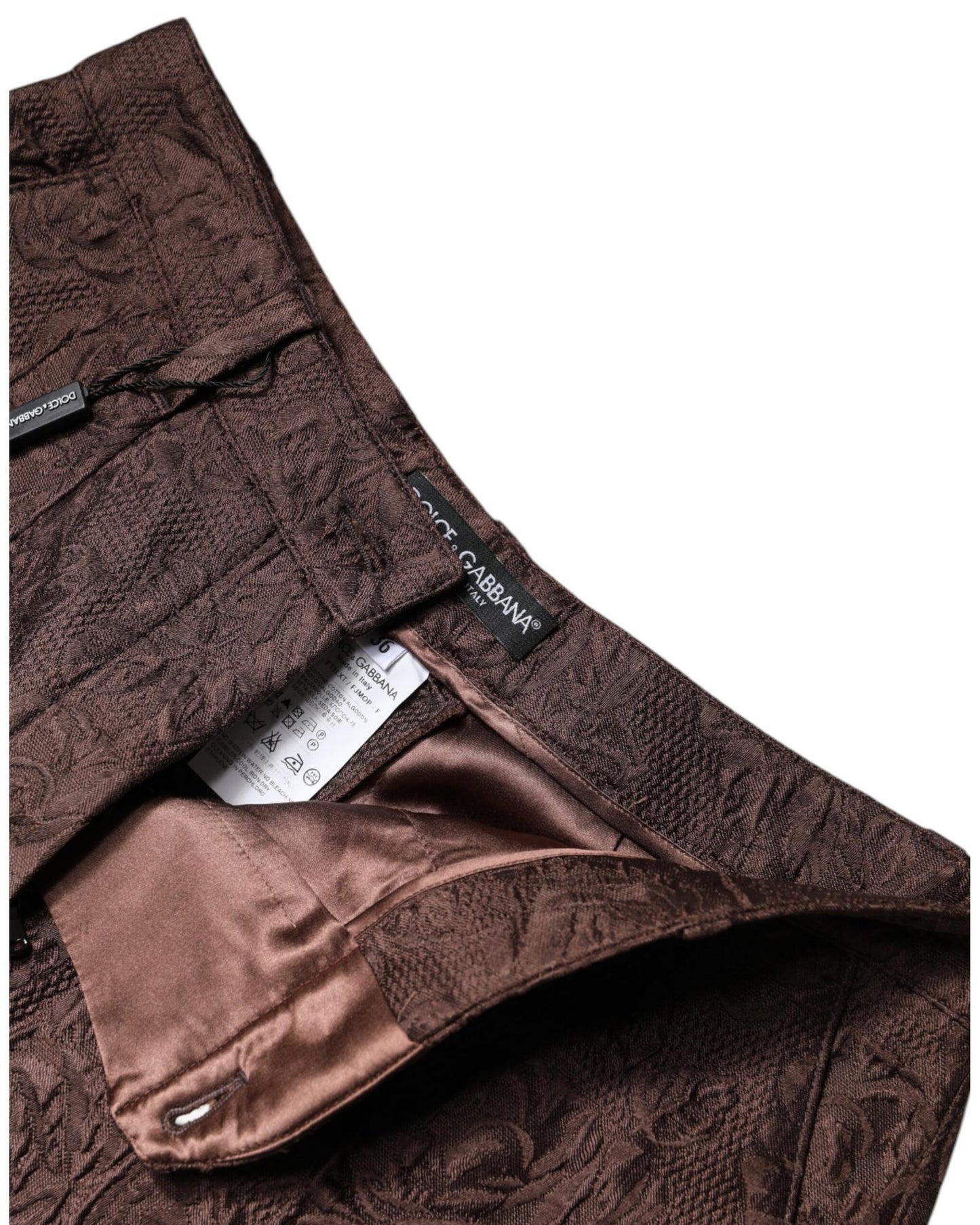 Dolce & Gabbana Women's Brown Floral Brocade Mid Waist Mini Short - 40 IT