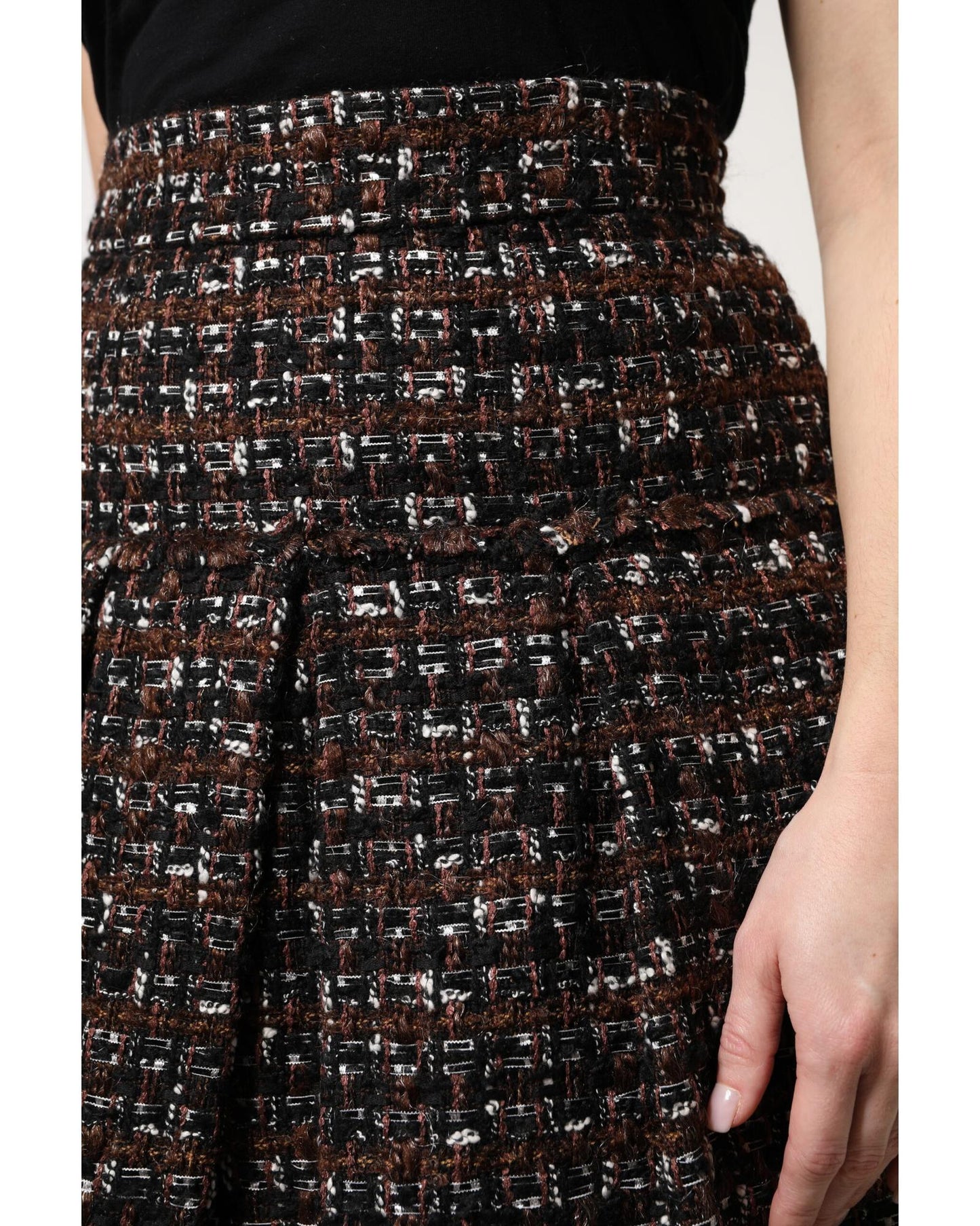 Dolce & Gabbana Women's Multicolor High Waist Tartan Tweed Mini Skirt - 38 IT