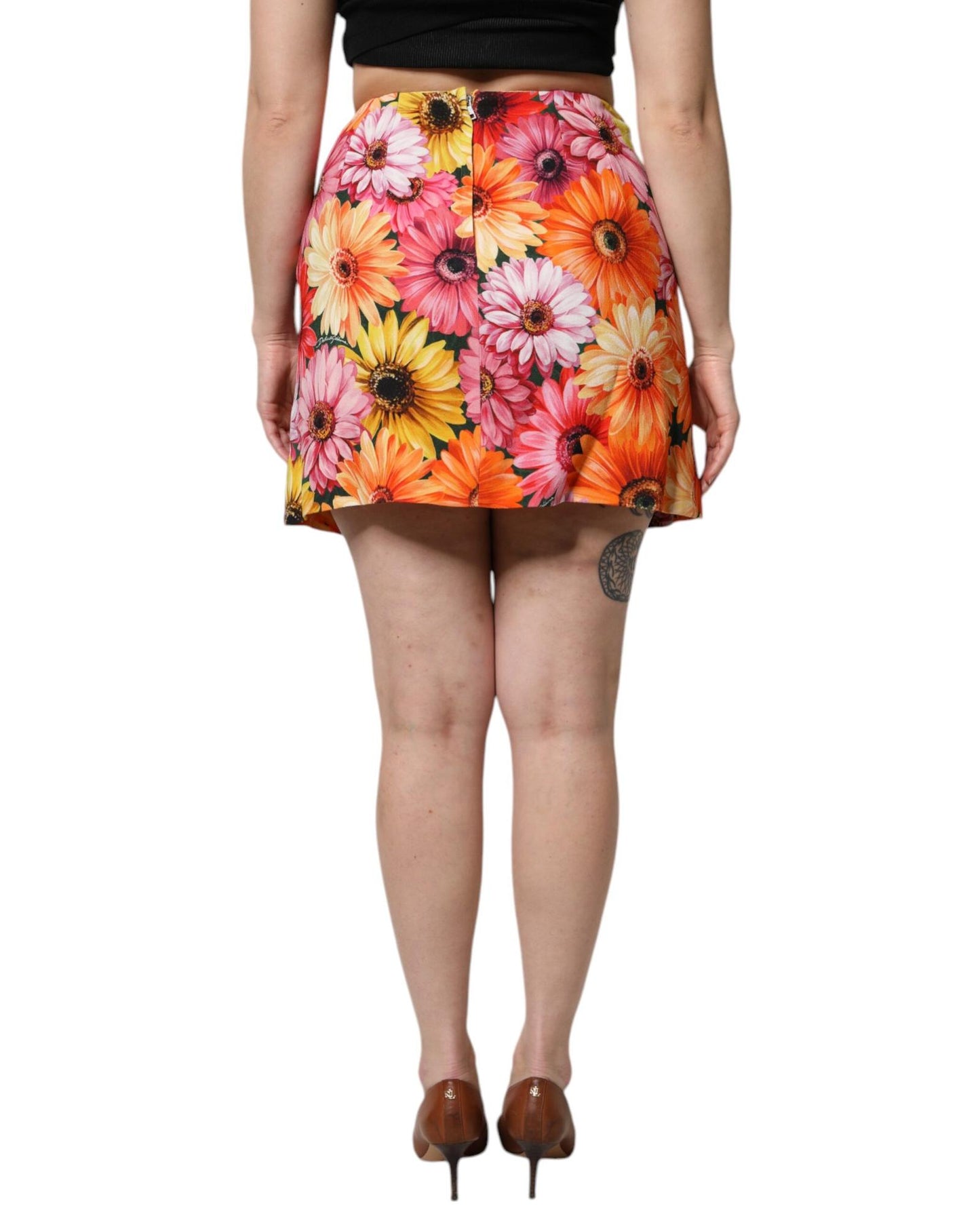 Dolce & Gabbana Women's Multicolor Floral High Waist Mini Skirt - 38 IT