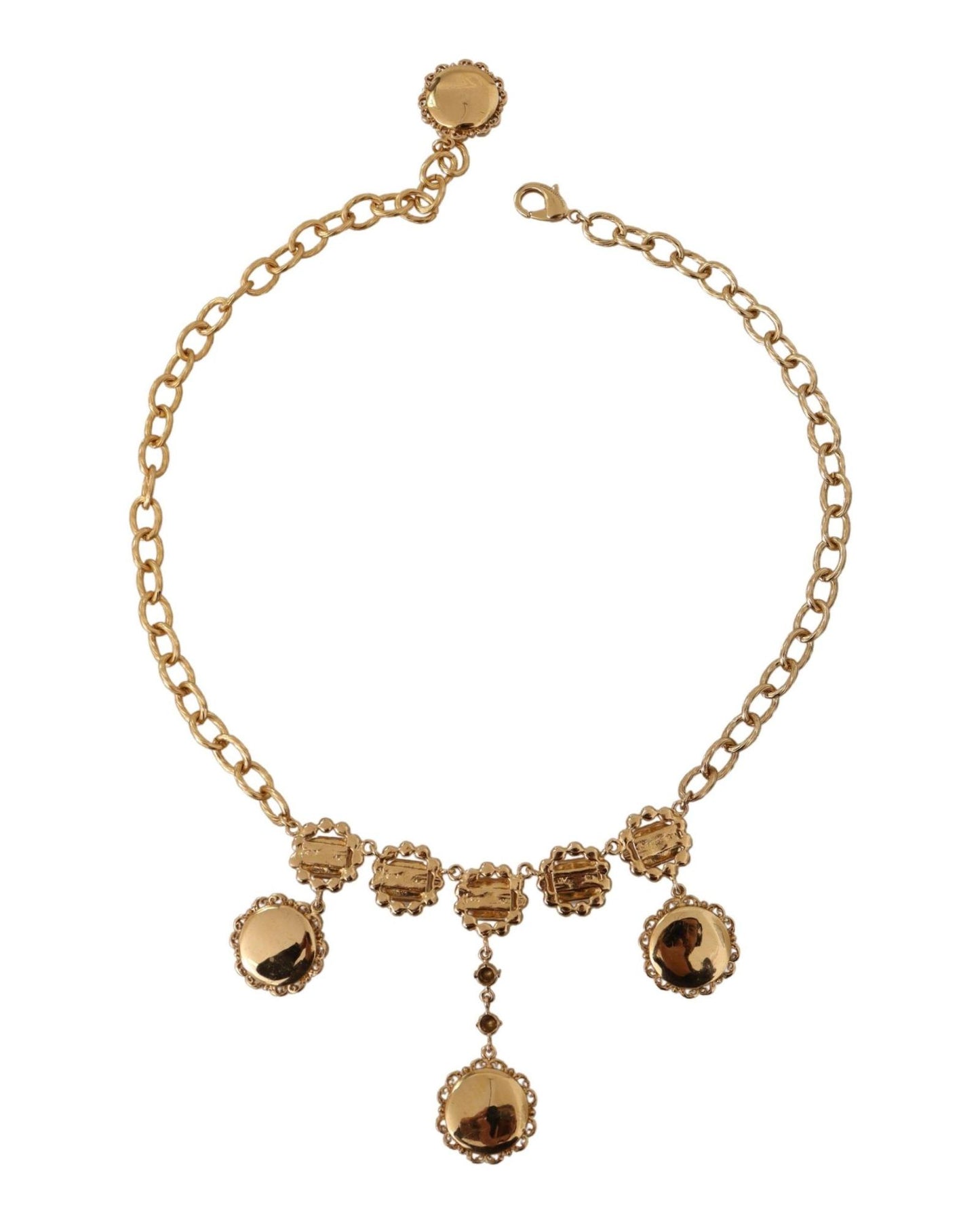 Dolce & Gabbana Women's Gold Clock Statet Crystal Chain Necklace - One Size