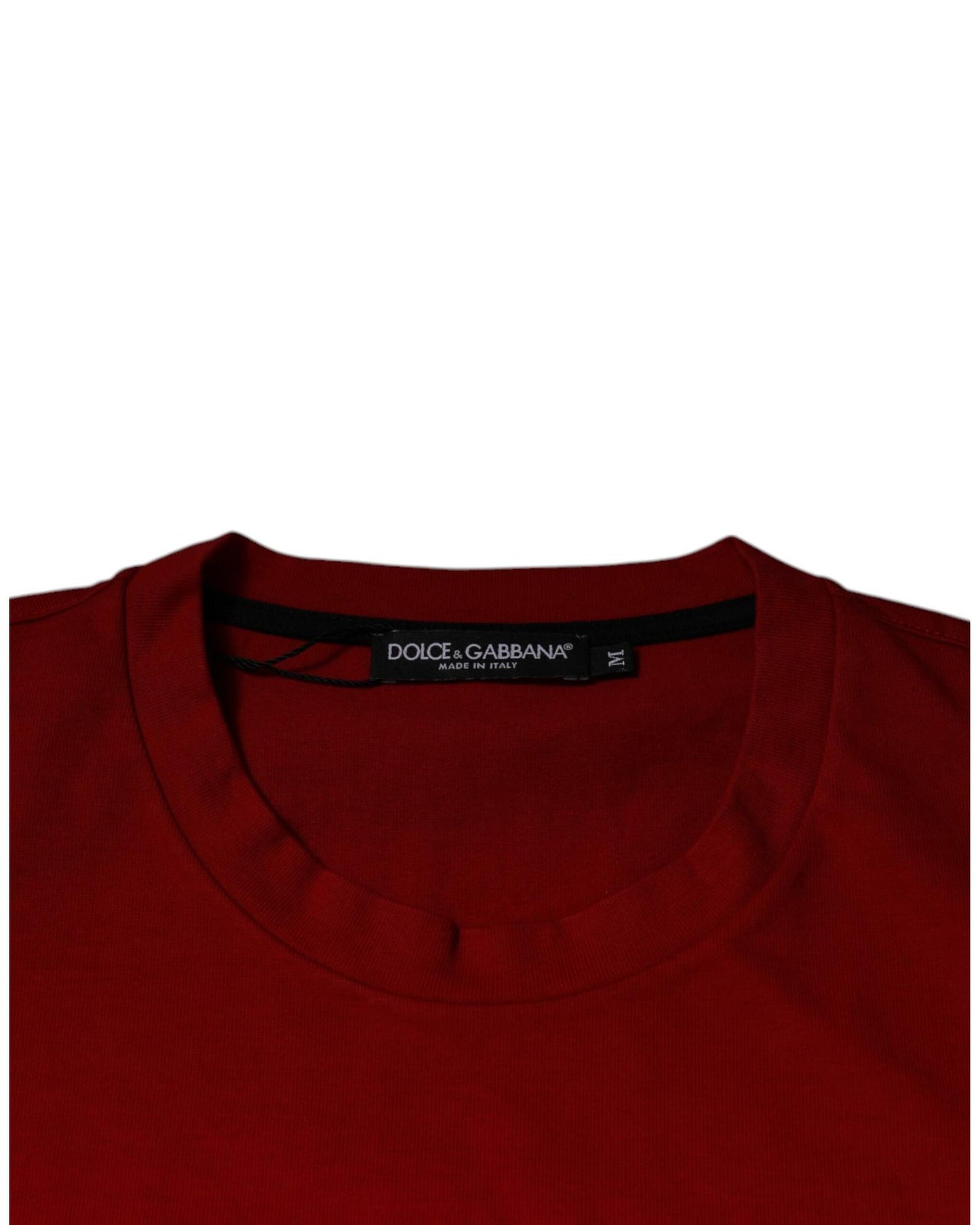 Dolce & Gabbana Men's Red DG Eye Cotton Crew Neck T-shirt - 44 IT