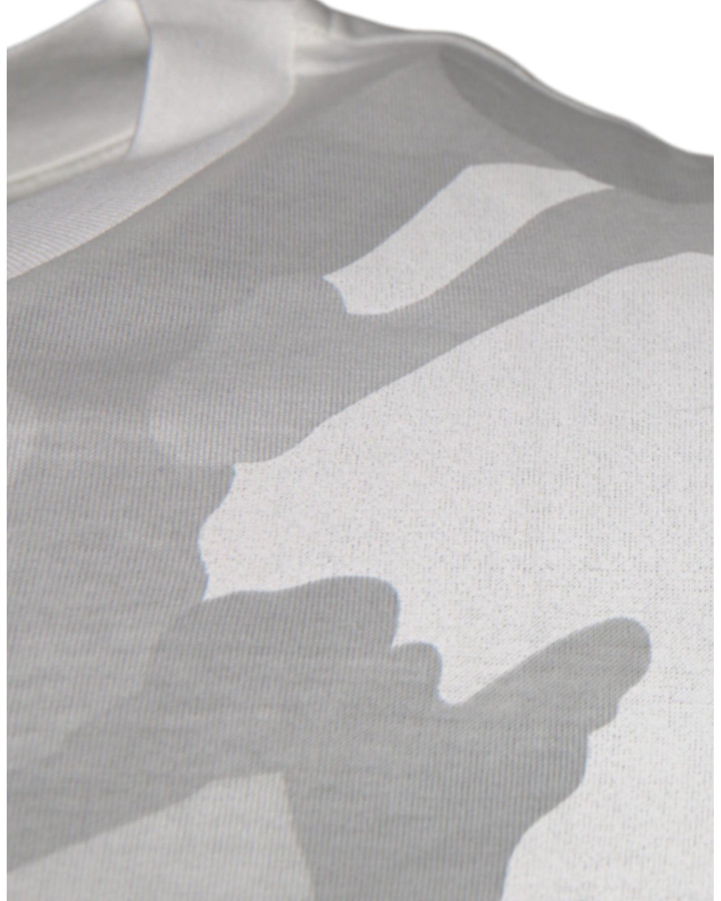 Dolce & Gabbana Men's White Gray Camouflage Cotton Crew Neck T-shirt - 48 IT