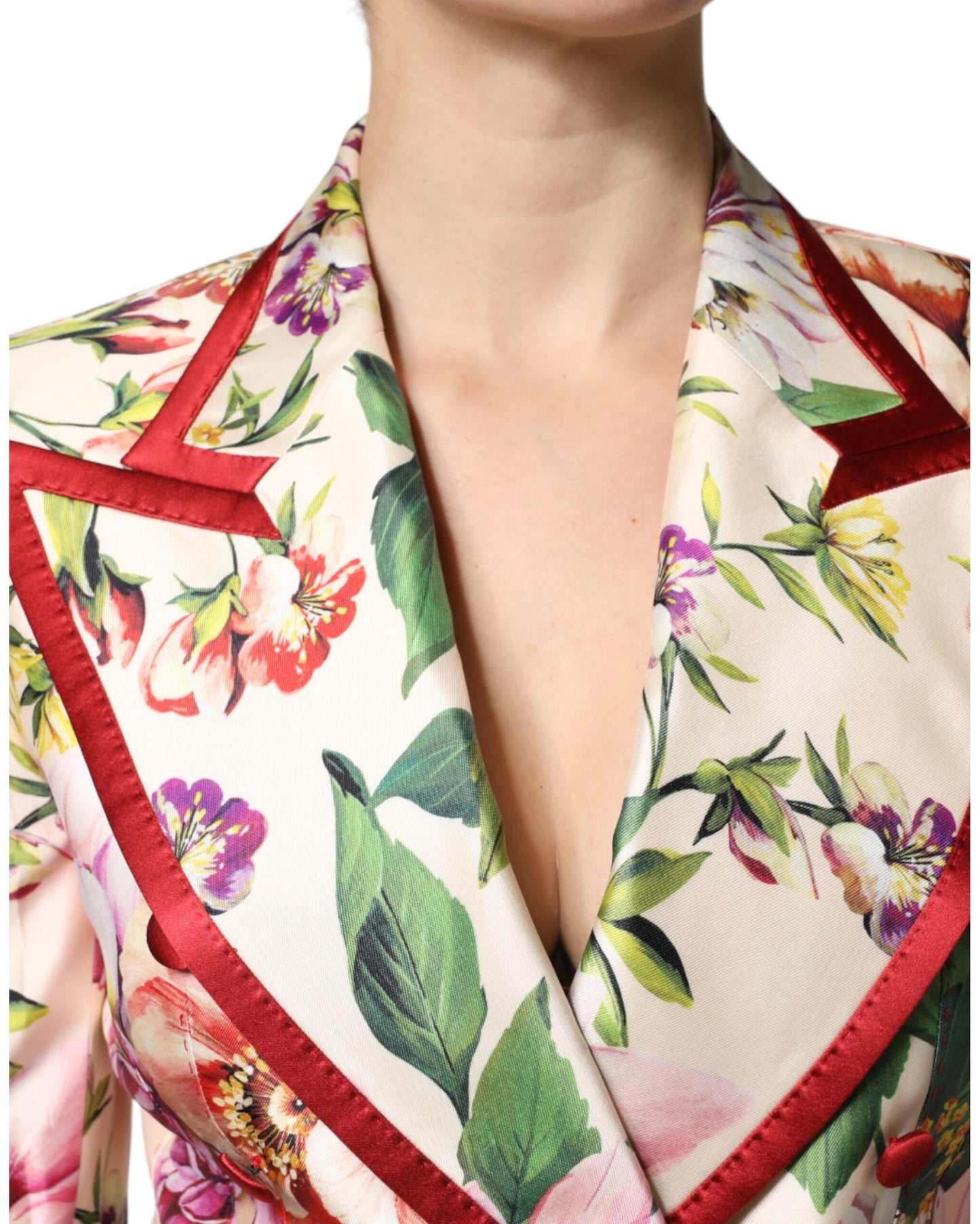 Dolce & Gabbana Women's Multicolor Floral Double Breasted Jacket - 42 IT