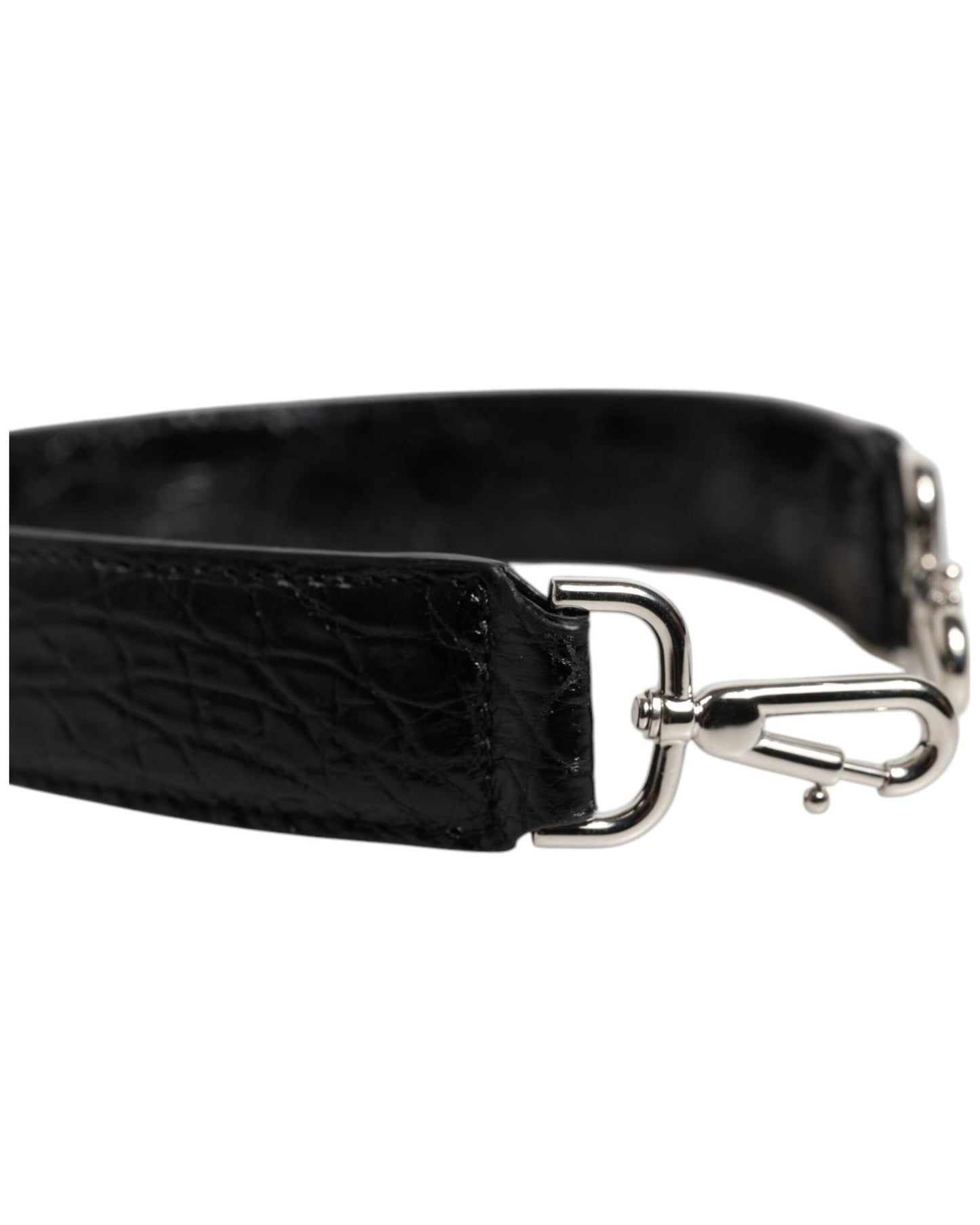 Dolce & Gabbana Women's Black Alligator Leather Bag Shoulder Strap - One Size