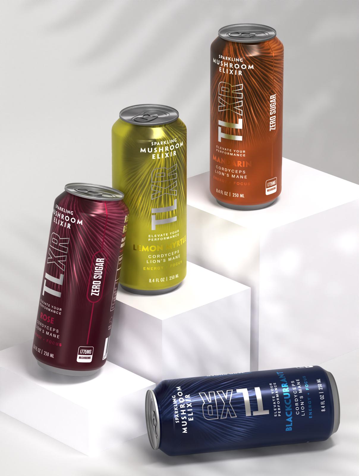 TLXR Sparkling Mushroom Elixir - Blackcurrant 250ml - Pack of 4