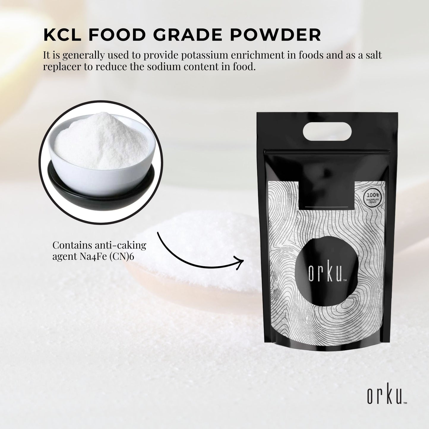 Bulk 20Kg Potassium Chloride Powder Tub - Pure KCL E508 Food Grade Supplement