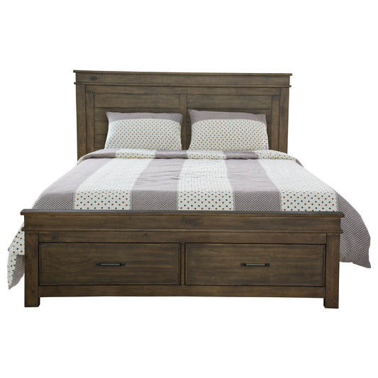 Lily Bed Frame Queen Size Timber Mattress Base -Rustic Grey