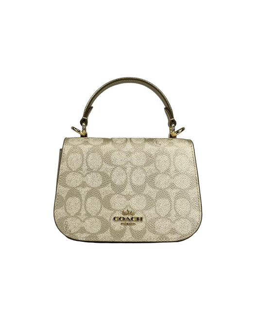 COACH Women's Lysa Top Handle Bag Crossbody Champagne Gold - One Size