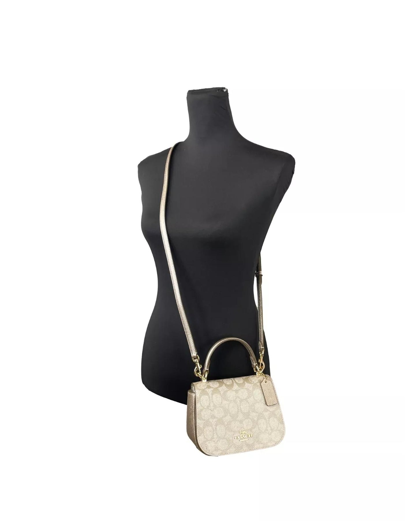 COACH Women's Lysa Top Handle Bag Crossbody Champagne Gold - One Size
