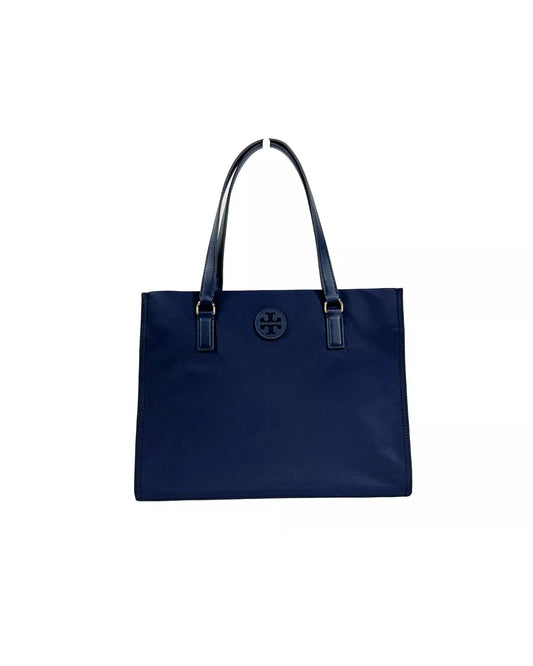 Tory Burch Women's Navy Ella Small Nylon Tote Bag Purse 160633 - One Size
