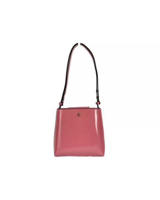 Tory Burch Women's Patent Emerson Small Bucket Bag Purse Pink - One Size
