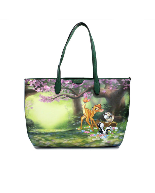 Kate Spade Women's Disney Sutton Bambi Coated Canvas Shoulder Tote Handbag Purse - One Size