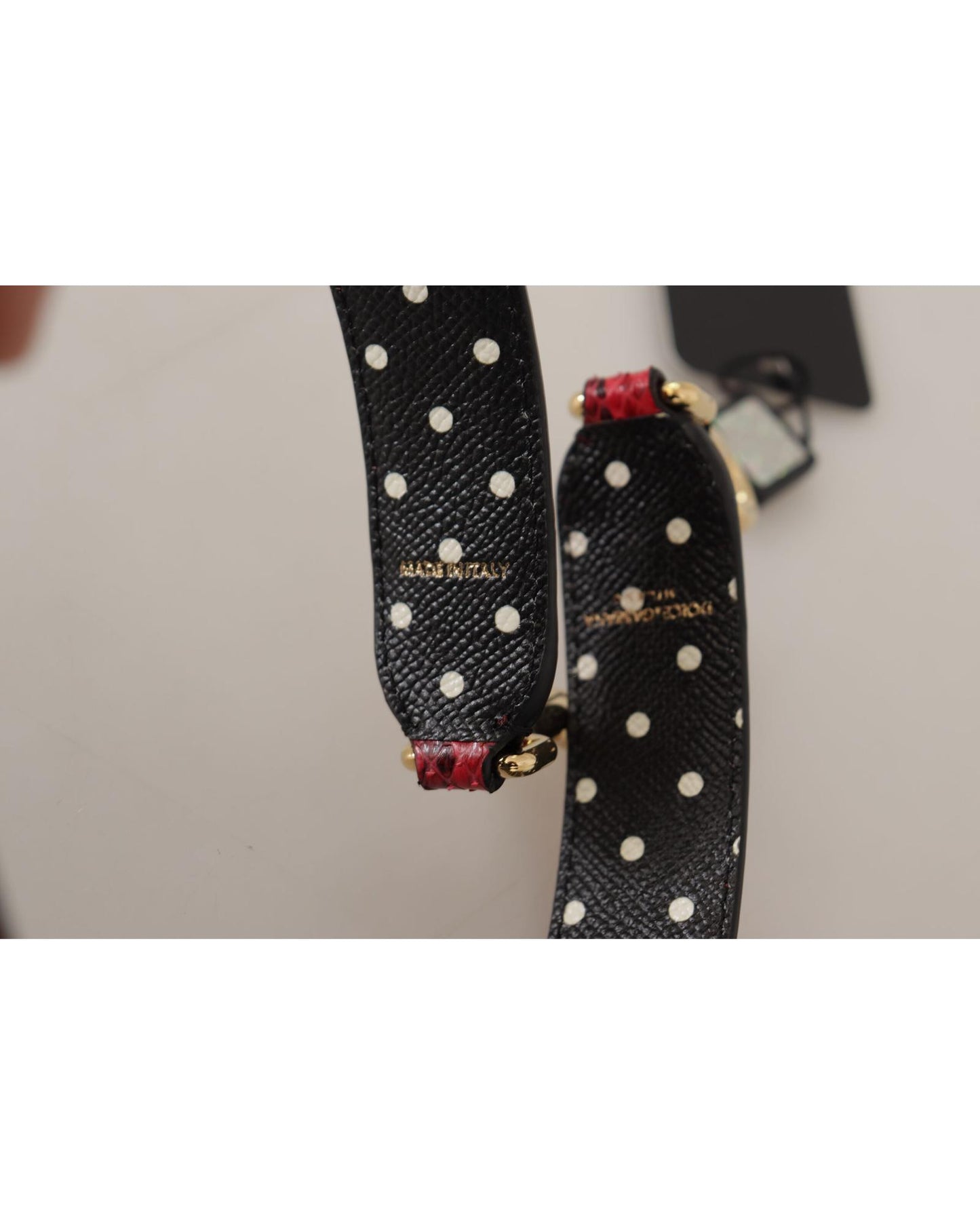 Dolce & Gabbana Women's Red Python Leather Crystals Reversible Shoulder Strap - One Size