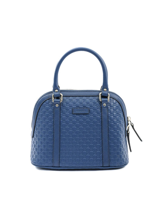Gucci GG Marmont Mini Blue Leather Handbag - One Size