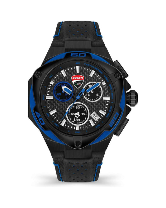 Ducati Men's Black Leather Watch - One Size