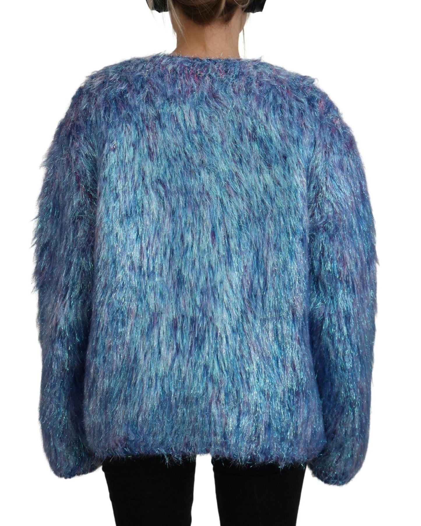 Dolce & Gabbana Women's Multicolor Polyester Fringes Coat Jacket - 40 IT