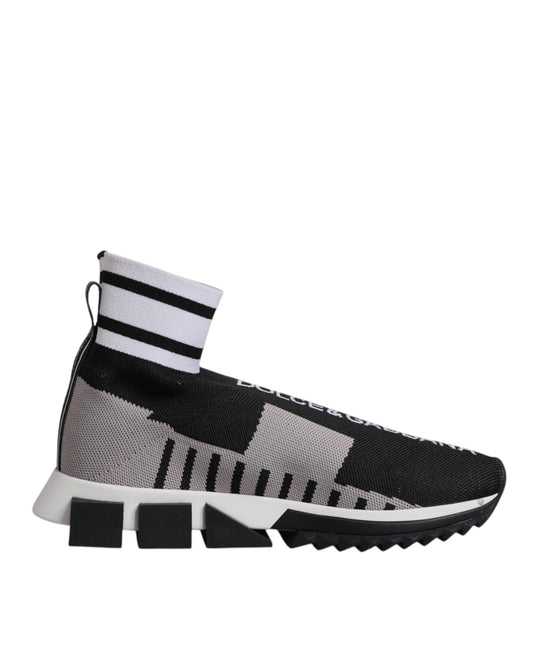 Dolce & Gabbana Women's Black Gray Sorrento Socks  Sneakers Shoes - 37 EU