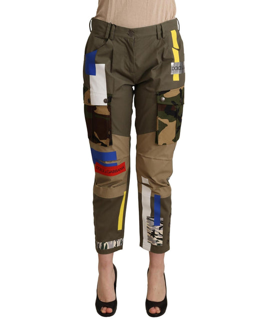 Dolce & Gabbana Women's Green Military Cargo Trouser Cotton Pants - 38 IT