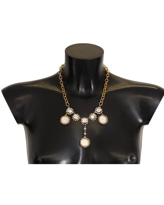 Dolce & Gabbana Women's Gold Clock Statet Crystal Chain Necklace - One Size