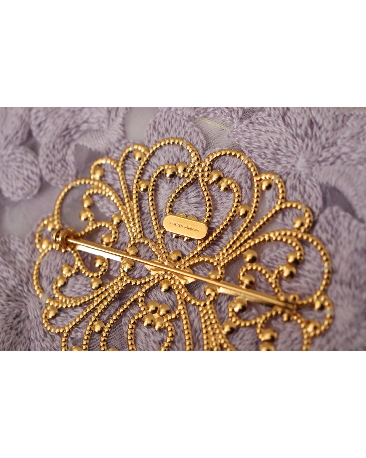 Dolce & Gabbana Women's Elegant Purple Floral Silk Blend Brooch - One Size