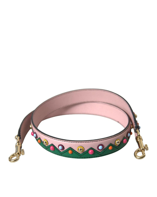 Dolce & Gabbana Women's Pink Leather Handbag Accessory Shoulder Strap - One Size